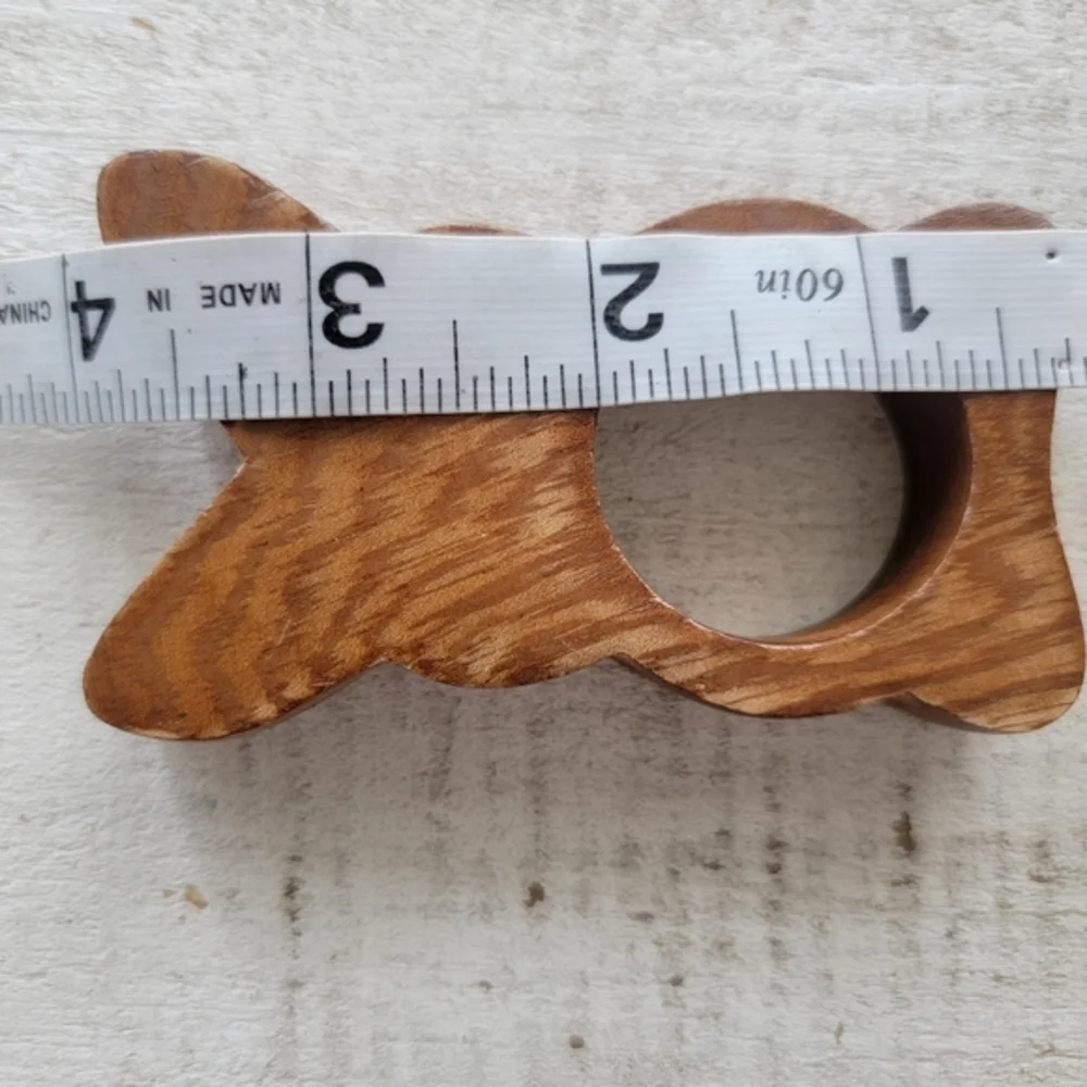 Pier 1 Wooden Bunny Napkin Ring Set of 6‎ Rabbit Easter Cottagecore Rustic